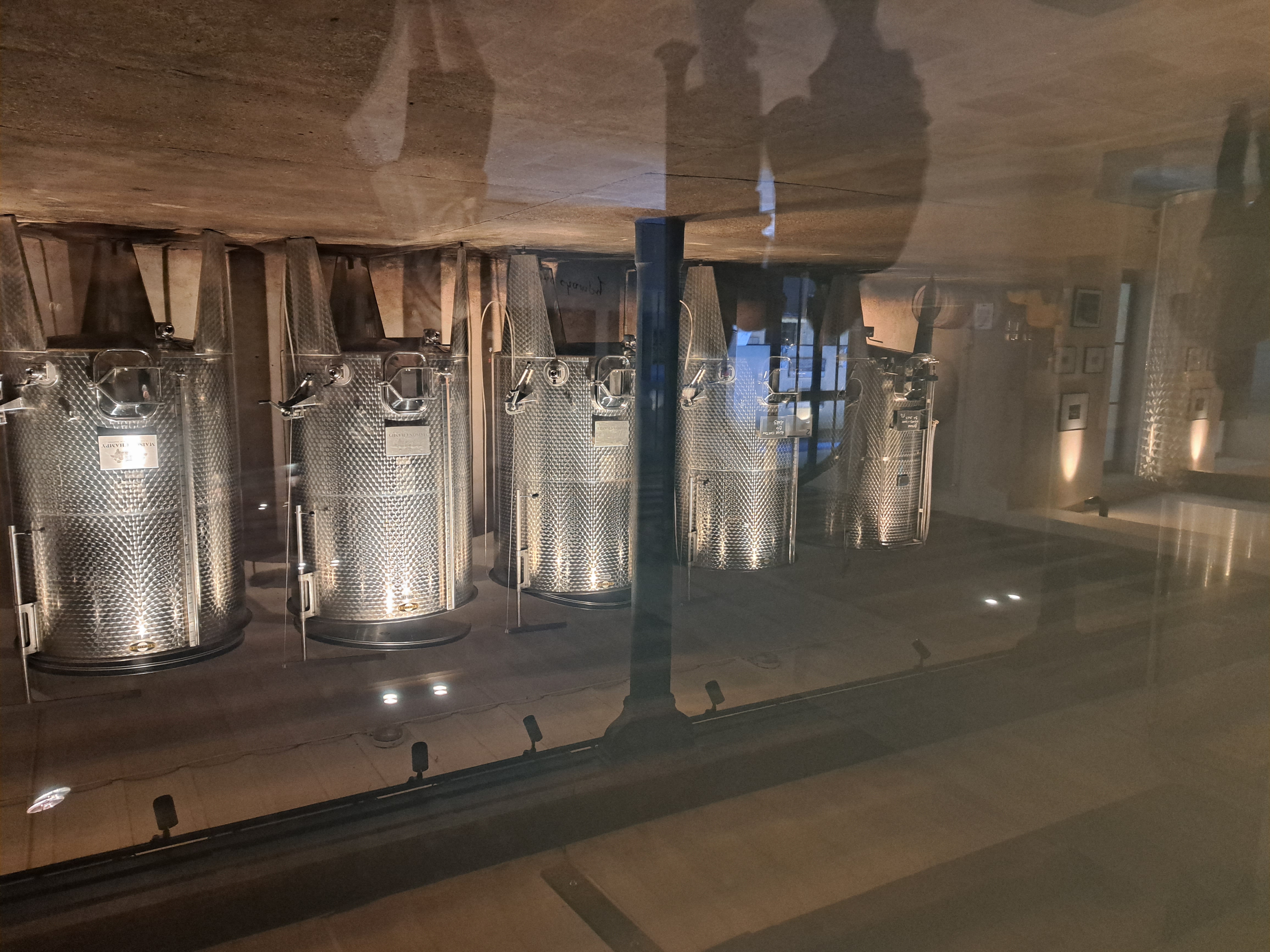 Stainless steel tanks at Maison Champy in Burgundy